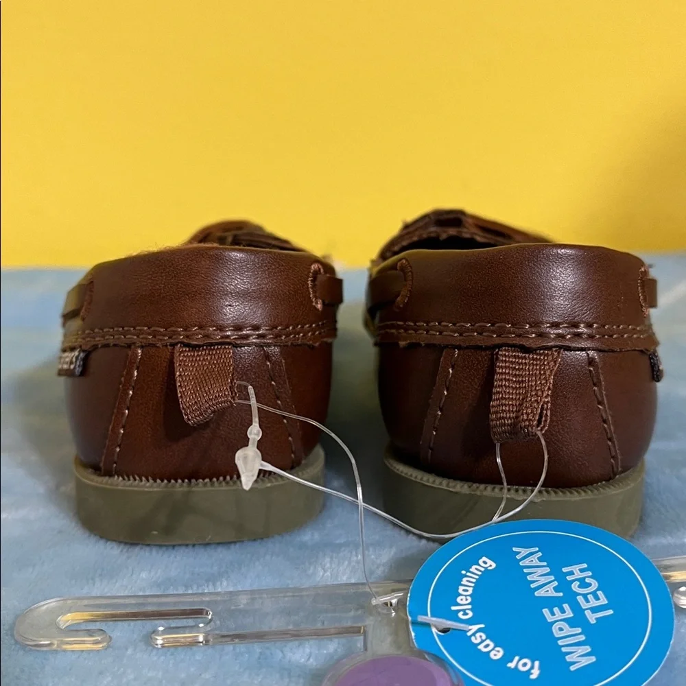 Carter’s Toddler Boys Boat Shoes Size 6 Brown Slip-On NEW WITH TAGS